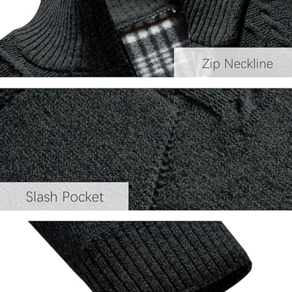 Men's Cardigan Knitted Full Zipper Cardigan Sweaters(XL) - Picture 6 of 10